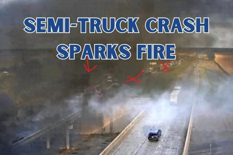 Semi-Truck Crash Sparks Fire