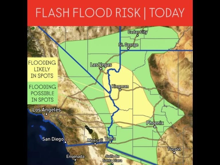 Arizona and Southern California Face Flash Flood Risk as Storm System Brings Heavy Rain