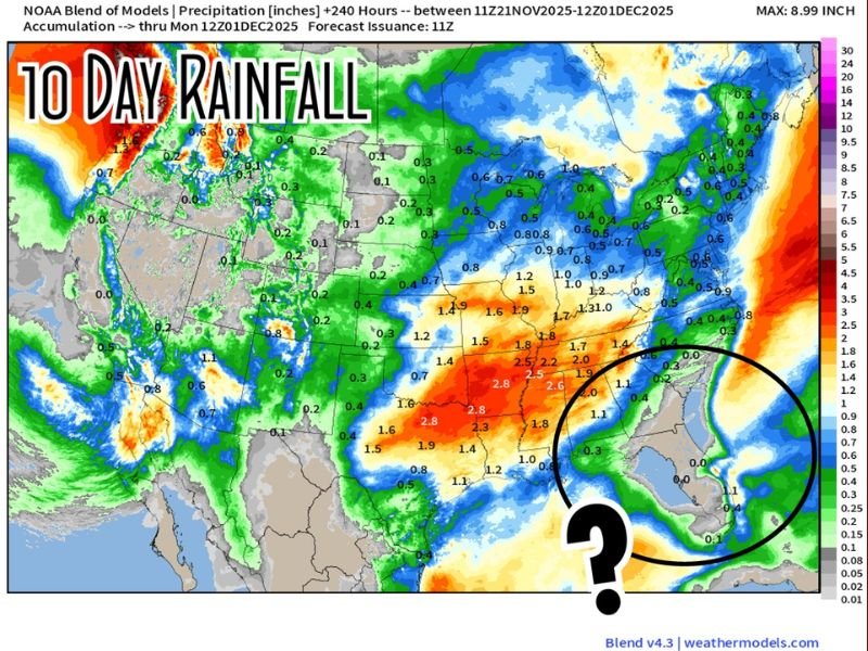 Florida Faces Worsening Drought Conditions as Rainfall Avoids the Southeast, Forecast Models Show