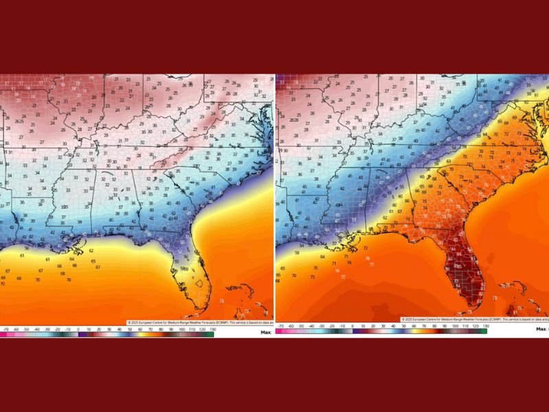 Florida and Southern States to See Dual Thanksgiving Cold Fronts Bringing Sharp Temperature Drop
