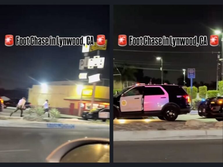 Foot Chase in Lynwood, California: Deputies Pursue Suspect Through Busy Streets