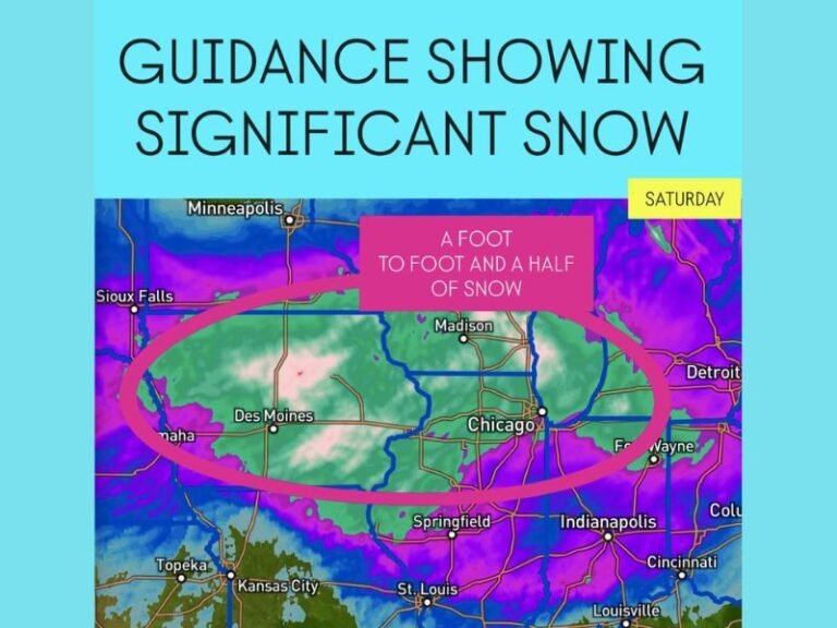 Forecast Models Show a Foot to a Foot and a Half of Snow Possible Between Des Moines, Chicago, and Madison on Saturday