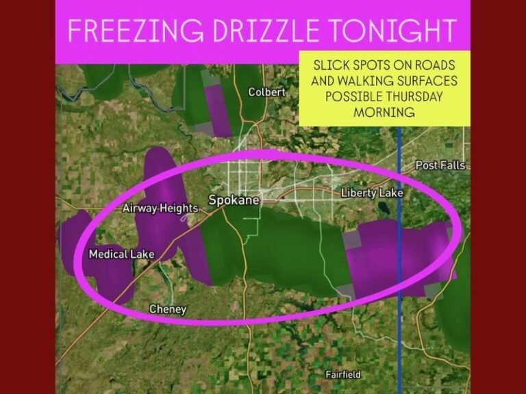 Freezing Drizzle Could Create Hazardous Thursday Morning Commute Around Spokane