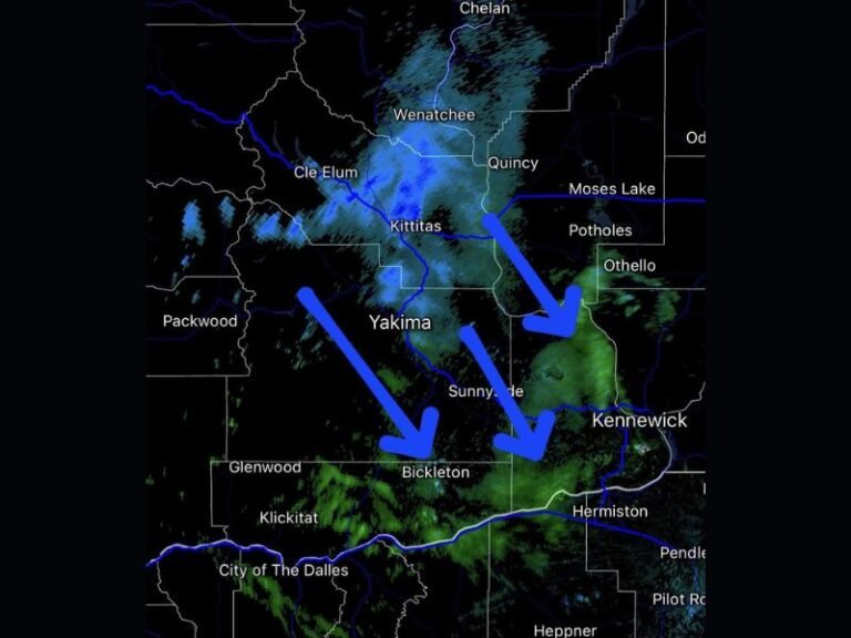 Light Snow Expected Tonight Across Central Washington as Upper-Level System Moves Through Kittitas and Yakima Valleys