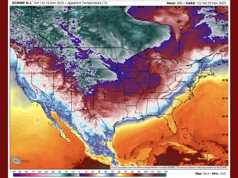 Major Cold Front to Sweep From Texas to Tennessee After Thanksgiving, Bringing Early December Chill Across the Midwest and South