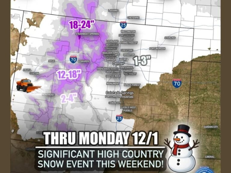 Major Winter Storm to Blanket Colorado Mountains With Up to Two Feet of Snow Through Monday, Ending Prolonged Drought Conditions
