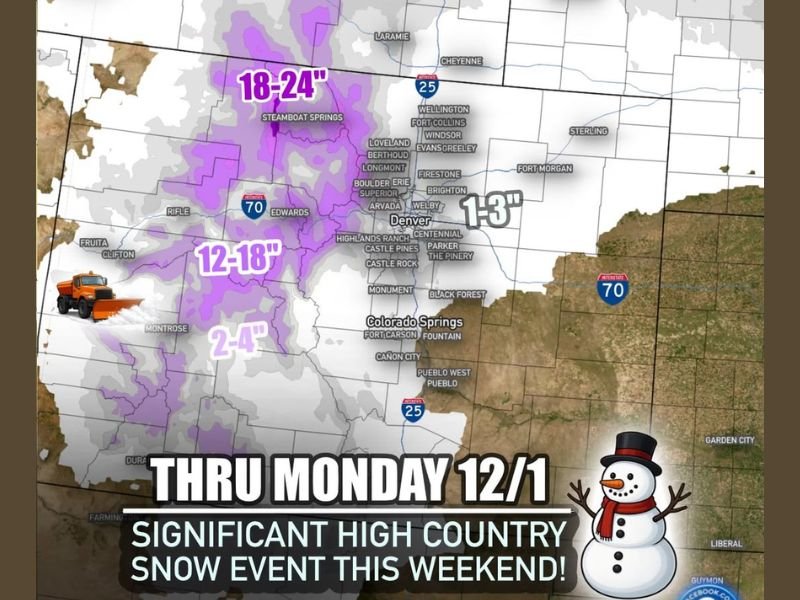 Major Winter Storm to Blanket Colorado Mountains With Up to Two Feet of Snow Through Monday, Ending Prolonged Drought Conditions