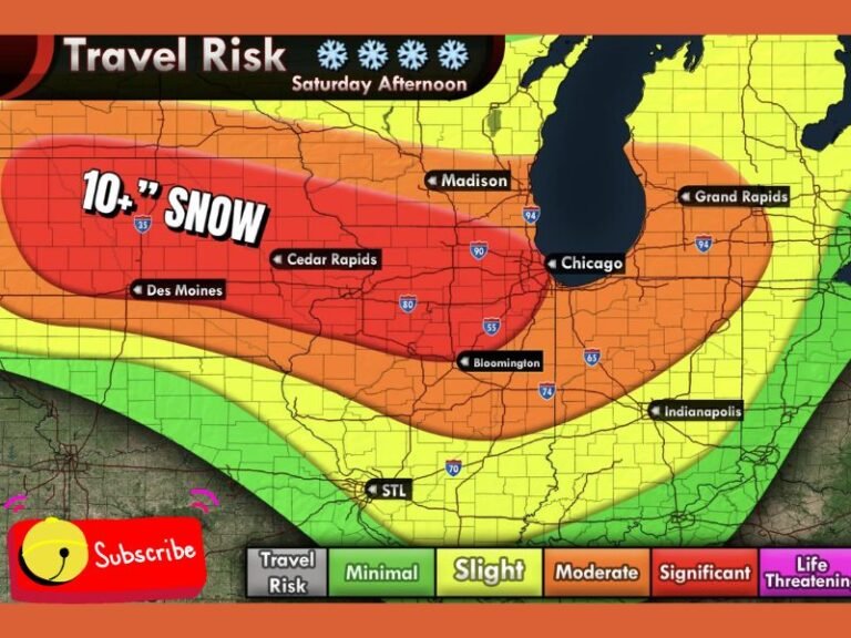 Major Winter Storm to Disrupt Holiday Travel Across Midwest With Over 10 Inches of Snow Expected Saturday