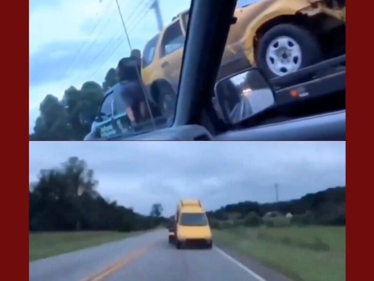 Man Caught on Video Jumping Onto Tow Truck to Reclaim His Repossessed SUV