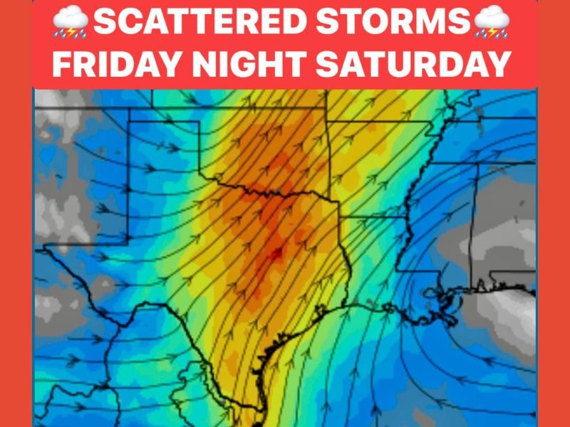 North and Central Texas to See Scattered Storms and Rain Friday Night Into Saturday as Cold Front Approaches