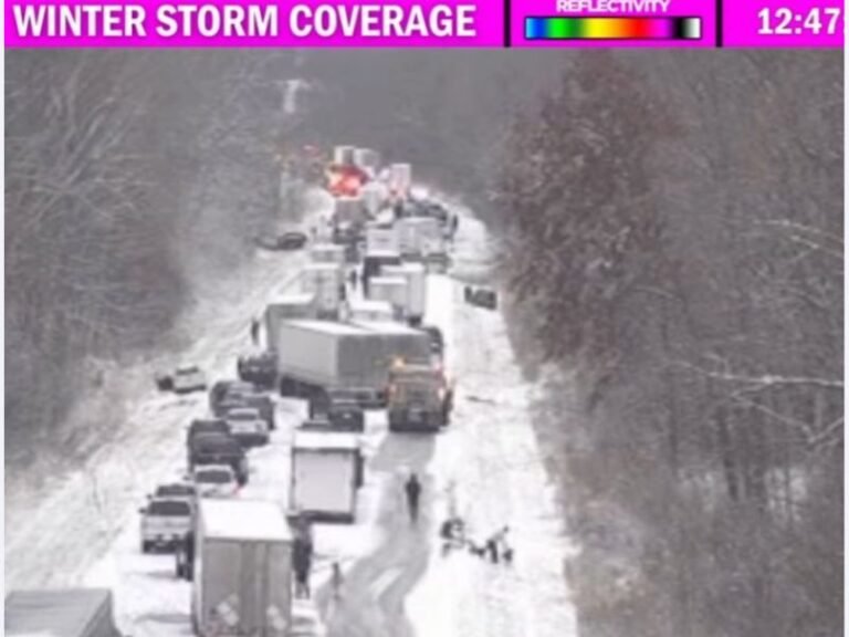 Over 50 Vehicles Involved in Massive Pileup on I-70 Near Terre Haute, Indiana as Winter Storm Creates Treacherous Conditions