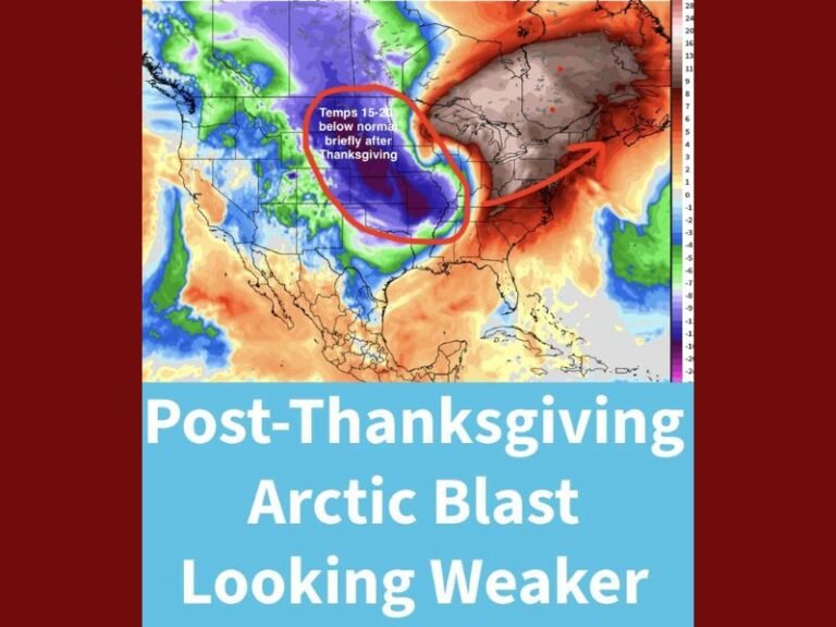 Post-Thanksgiving Arctic Blast Expected to Arrive, But Latest Forecast Models Show the Cold Snap Weakening Across the Midwest
