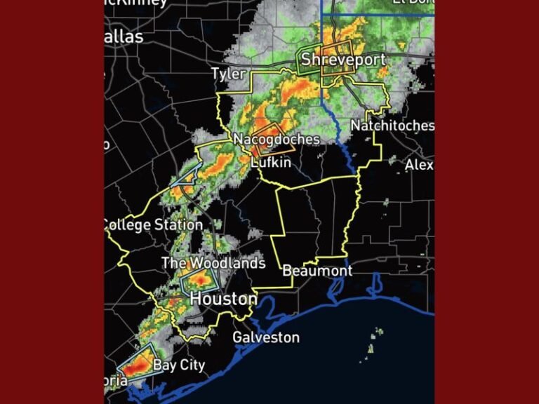 Severe Overnight Storms Threaten Texas and Louisiana With Tornadoes, Heavy Rain, and Dangerous Winds