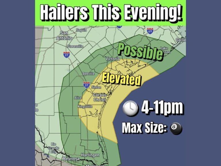 Severe Weather Alert: Golfball-Sized Hail and Supercells Expected Across Southeast Texas Tonight