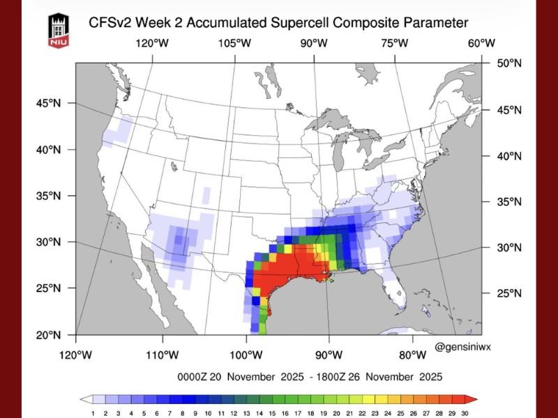Severe Weather Threat Expected Across Texas, Louisiana, Mississippi, and Alabama Before Arctic Cold Front Hits Next Week