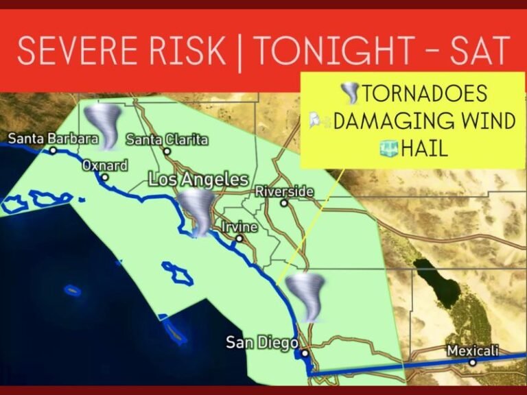 Southern California Faces Severe Storm Threat from Santa Barbara to San Diego Through Saturday