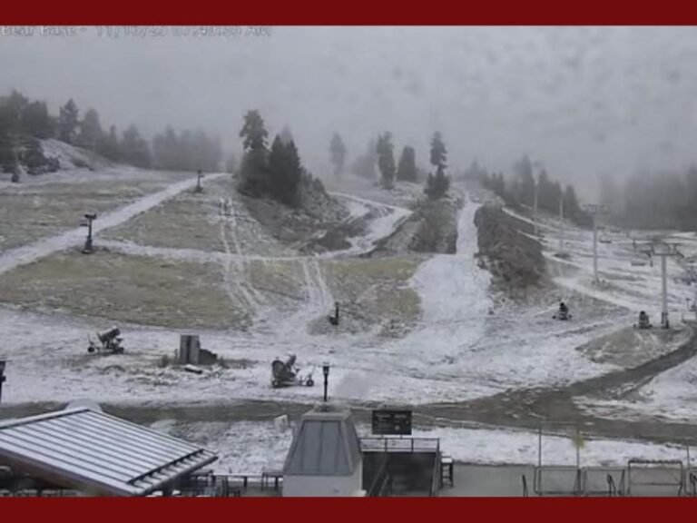 Southern California’s Bear Mountain Sees Early Snowfall As Colder System Brings Up to a Foot of Snow to San Bernardino Peaks