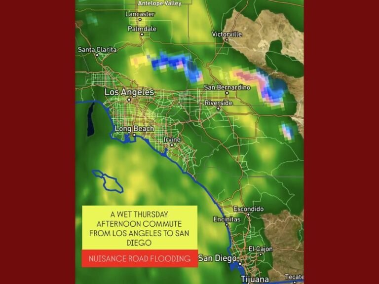 Storm System to Bring Heavy Rain and Commuter Delays to Southern California Thursday
