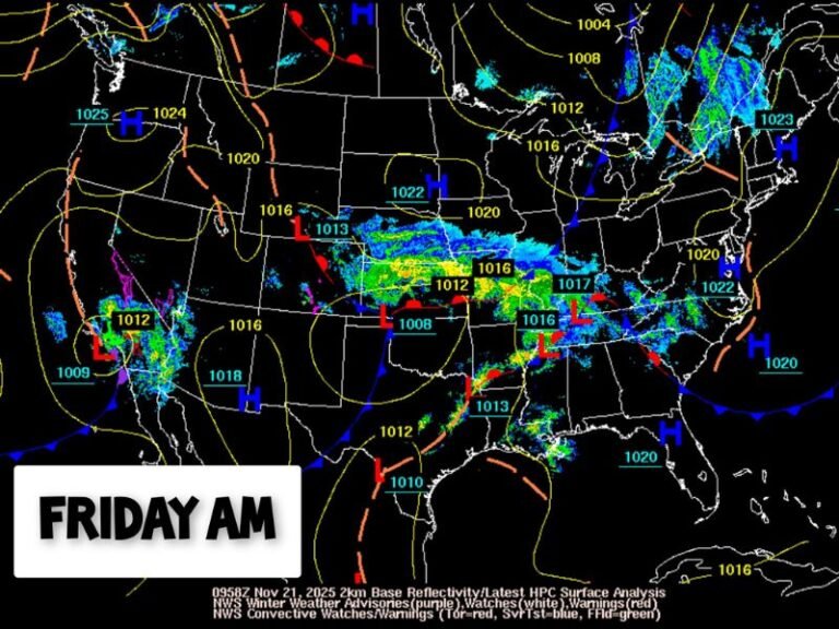 Strong High Pressure Over Florida Keeps Sunshine State Dry While Storms Hit Central U.S.