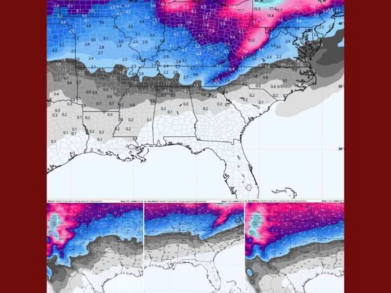Sudden Stratospheric Warming Event Could Trigger Deep South Winter Blast, Bringing Cold and Snow Farther South