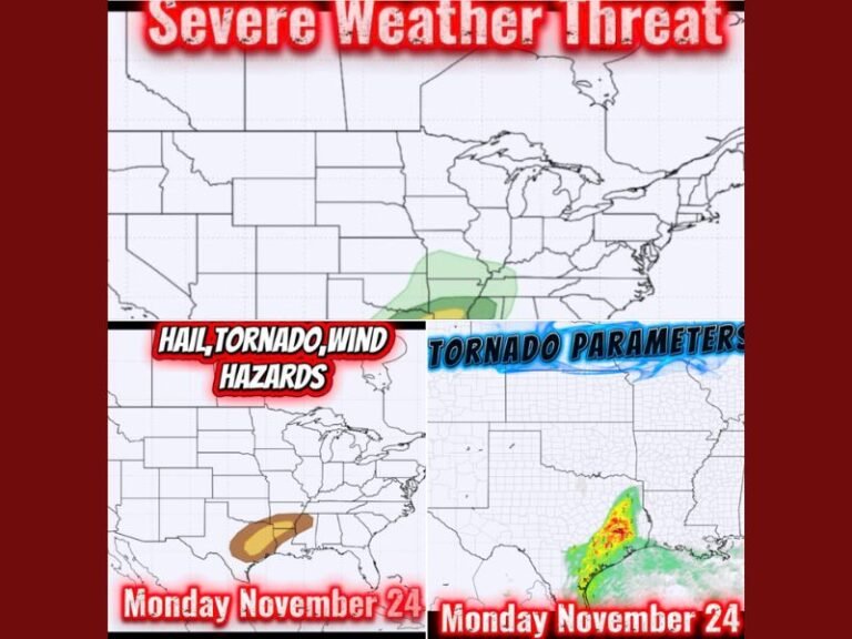 Texas, Louisiana, and Gulf Coast States Brace for Severe Storms, Tornado Threats, and Damaging Winds Ahead of Thanksgiving Week