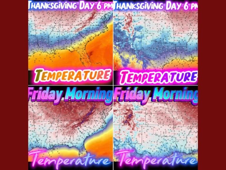 Texas, Louisiana, and Neighboring States to See Sharp Thanksgiving Freeze as Arctic Air Blasts South