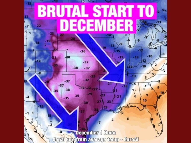 Texas and Central U.S. to Face Brutal Start to December as Second Arctic Blast Targets Region