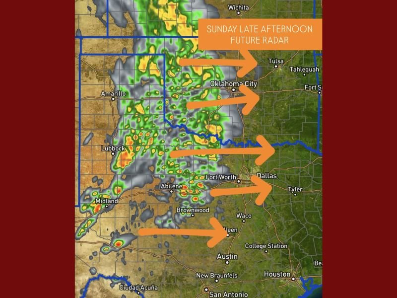 Texas and Oklahoma to See Widespread Rain and Thunderstorms Sunday Afternoon Into Night