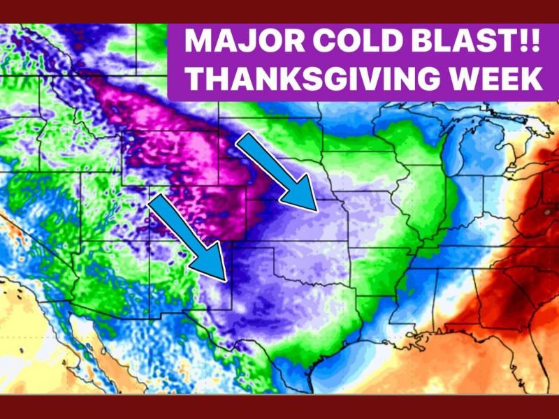 Thanksgiving Week Forecast: Major Arctic Cold Blast Expected to Sweep Across the U.S.