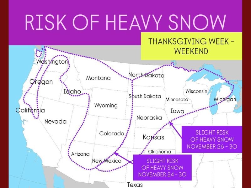 Thanksgiving Week Weather Alert: Heavy Snow Risk Expands to Texas and Oklahoma, Midwest Travelers Urged to Prepare