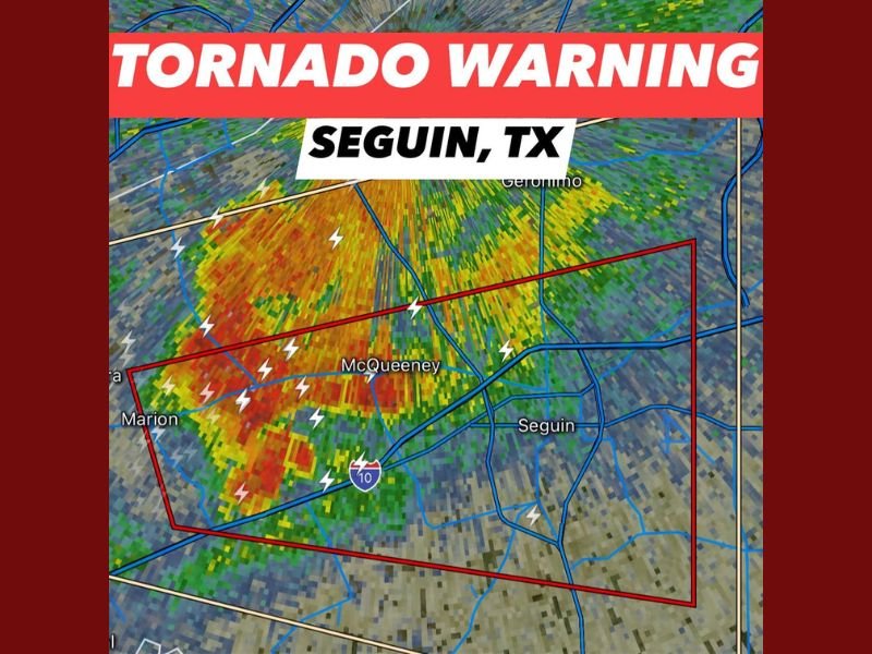 Tornado Warning Triggers Late-Night Emergency for McQueeney and Seguin, Texas as Dangerous Storms Move Across Guadalupe County