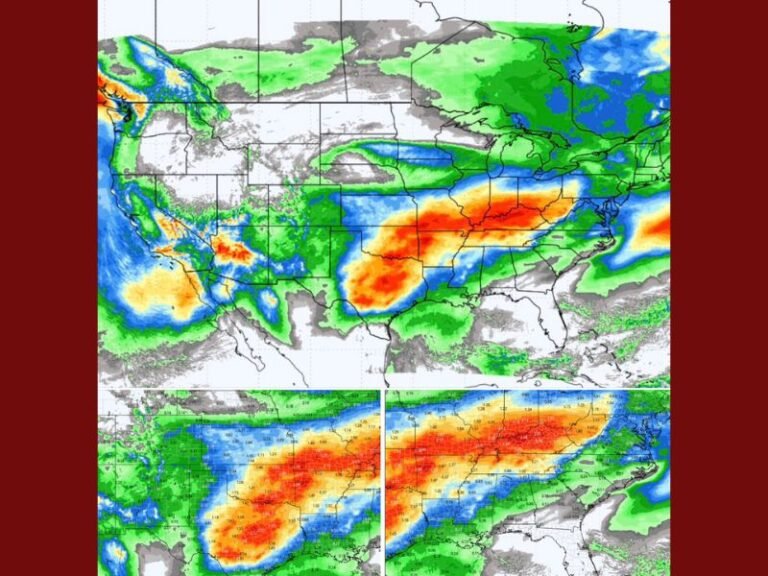 Widespread Heavy Rain Expected Through Sunday as Storm System Targets Texas, Arkansas, Tennessee and Kentucky With Several Inches of Accumulation
