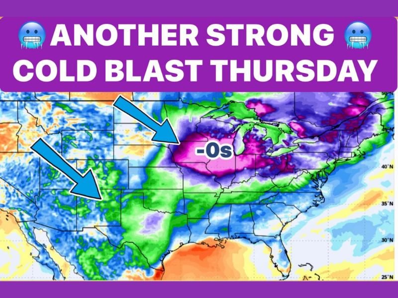 Arctic Cold Blast to Grip Midwest and North Texas Thursday, Sending Temperatures 15–20 Degrees Below Normal