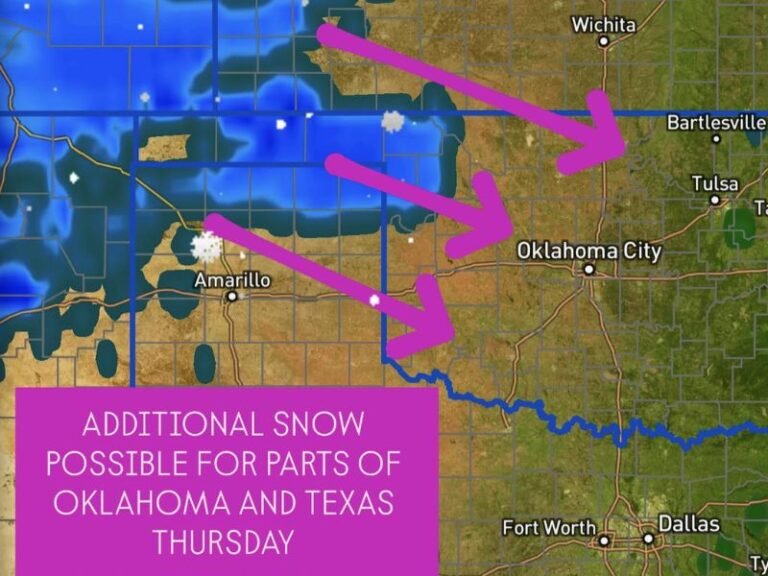 Arctic Front to Bring Light Snow and Freezing Temperatures to Western Oklahoma and Texas Panhandle on Thursday