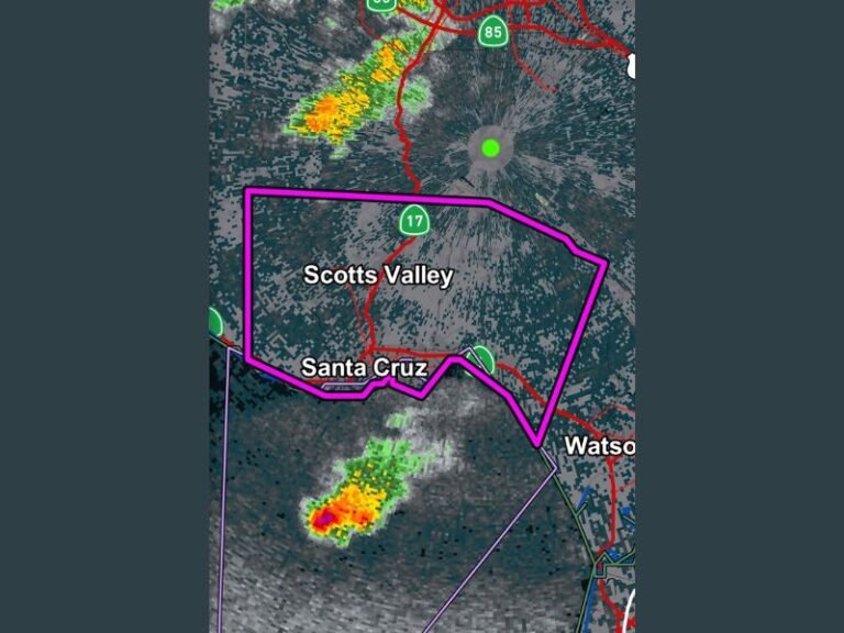 California Issues Tornado Warning for Santa Cruz and Scotts Valley as Severe Thunderstorm Cell Tracks Through Region