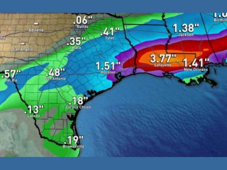 Cold Front to Bring Light Rainfall Across South Texas Thursday Into Friday, With Totals Up to Half an Inch Expected