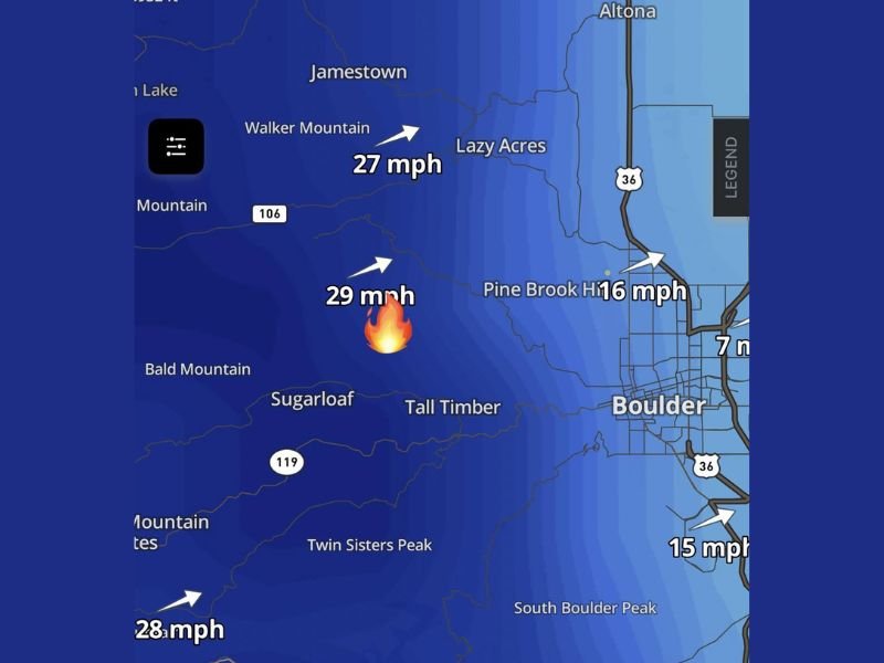 Colorado’s Wild Turkey Fire Intensifies as 25–45 mph Foothill Winds Challenge Firefighters, But Overnight Improvement Expected