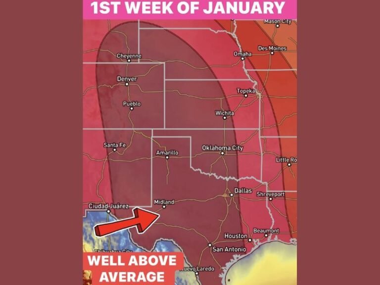 Early January Heat Surge Expected Across Texas and the Central U.S., With Temperatures 10–15 Degrees Above Normal and Near-Record Highs in North Texas