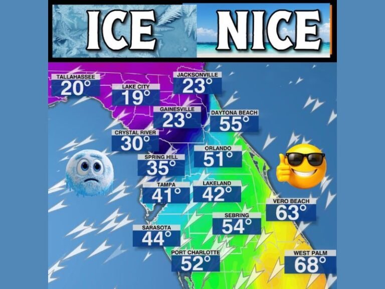 Florida Faces Extreme Temperature Split as Arctic Air Drop Creates 50-Degree Contrast Across the State