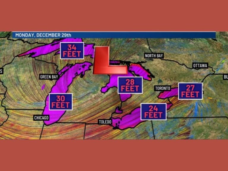 Great Lakes Bracing for Monster Waves Up to 34 Feet Monday as Storm System Generates Dangerous Marine Conditions