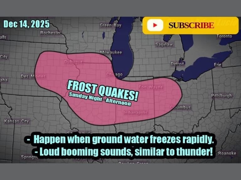 Illinois, Iowa, Indiana, and Ohio at Risk of “Frost Quakes” Tonight as Rapid Temperature Drop Freezes Ground Water