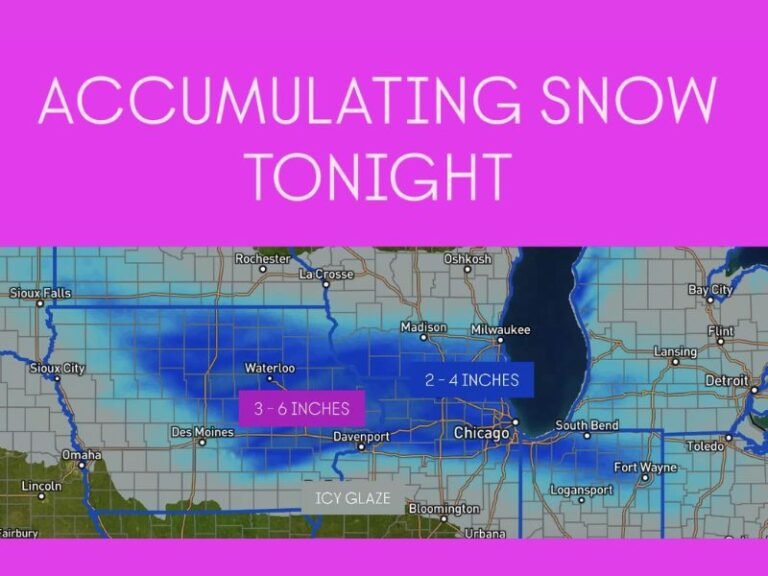 Illinois, Iowa, and Wisconsin to See Accumulating Snow Tonight as Fast-Moving System Brings Up to Six Inches Across Midwest and Great Lakes