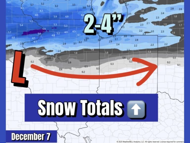 Illinois and Iowa to See 2–4 Inches of Snow Thursday Morning as Clipper System Moves East Toward Indiana and Michigan