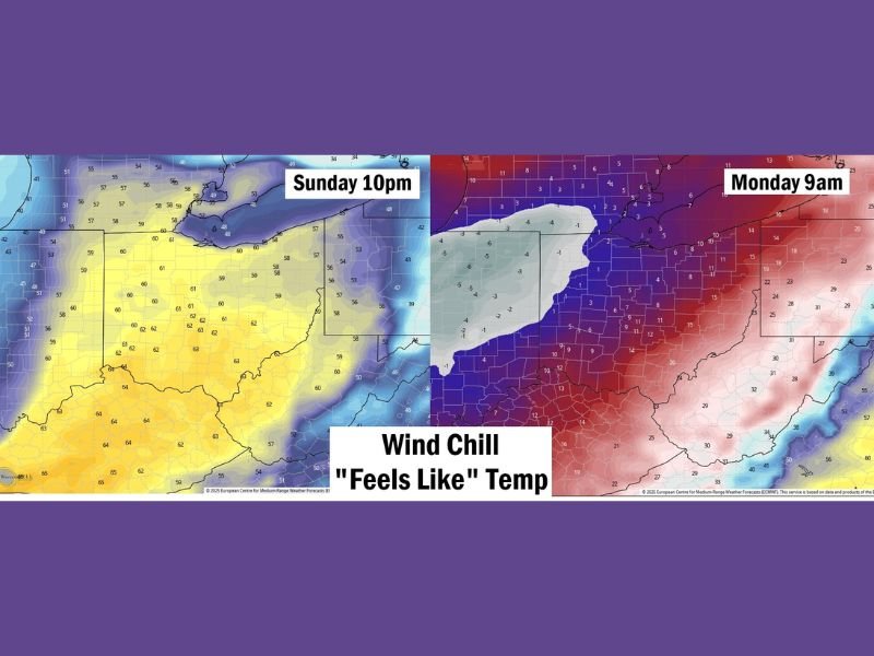 Indiana and Ohio Set for Dangerous 60-Degree Wind Chill Crash and Possible Flash Freeze Early Monday