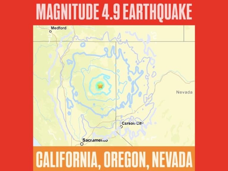 Magnitude 4.9 Earthquake Near Susanville Sends Shaking Across California, Oregon, and Nevada on Tuesday Night