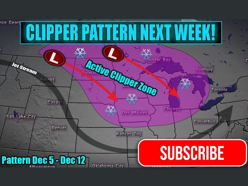 Midwest and Great Lakes Brace for Multiple Alberta Clipper Systems Bringing Fast-Moving Snow Bursts Next Week