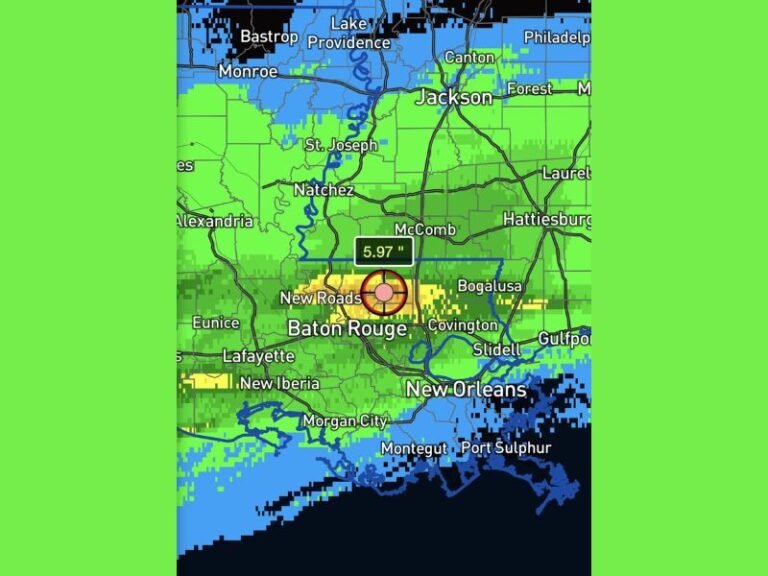 Nearly 6 Inches of Rain Floods Grangeville, Louisiana — Streets Submerged as Residents Wake to Widespread Water Damage