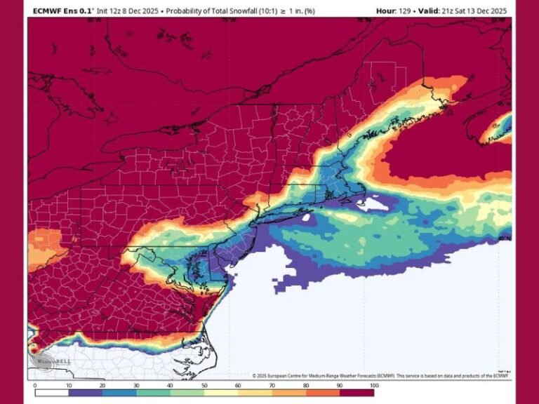 New York, Pennsylvania, and New Jersey to See Light Weekend Snowfall as Northeast Stays Mostly Dry