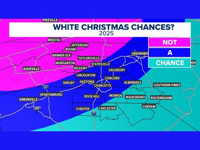 North Carolina and South Carolina Receive 2025 White Christmas Outlook, Showing Mountain Regions Have the Only Real Chance