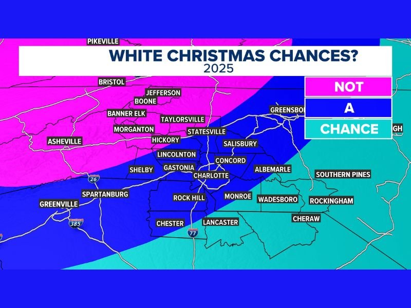 North Carolina and South Carolina Receive 2025 White Christmas Outlook, Showing Mountain Regions Have the Only Real Chance